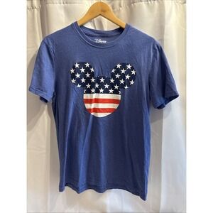 Disney Mickey Mouse‎ T-Shirt Patriotic USA American Flag Graphic Tee M July 4th